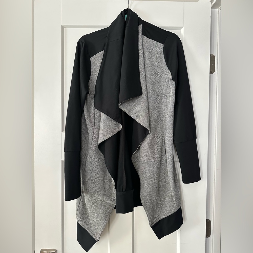 Black and Gray Waterfall Cardigan
